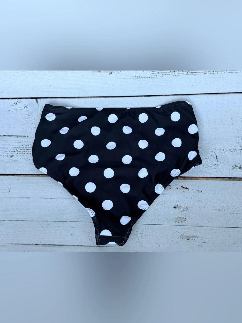 Retro Ruched Mix Match Bikini Set Polka Dot Bottoms Size M